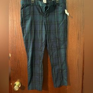 GAP size 10 petite plaid cropped pants NWT